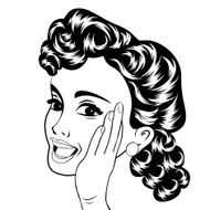 pop art cute retro woman in comics style N10