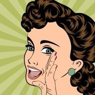 pop art cute retro woman in comics style N11