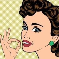 pop art cute retro woman in comics style N12