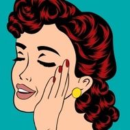 pop art cute retro woman in comics style N13