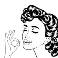 pop art cute retro woman in comics style N14