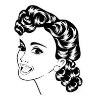 pop art cute retro woman in comics style N15