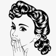 pop art cute retro woman in comics style N16
