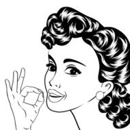 pop art cute retro woman in comics style N17