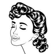pop art cute retro woman in comics style N18