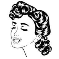 pop art cute retro woman in comics style N20