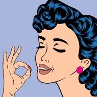 pop art cute retro woman in comics style N21