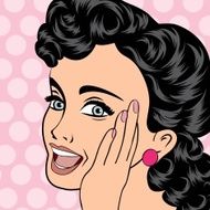 pop art cute retro woman in comics style N22