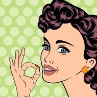 pop art cute retro woman in comics style N26