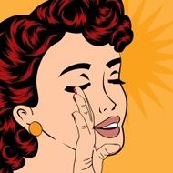 pop art cute retro woman in comics style N27