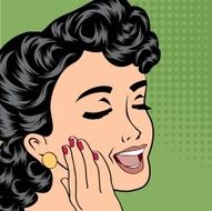 pop art cute retro woman in comics style N28
