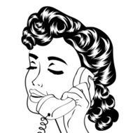 pop art cute retro woman in comics style N32