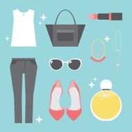 Simple fashion set icons