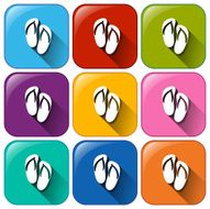 Icons with pairs of slippers