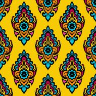 ellow Damask flower vector seamless abstract background