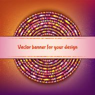 Vector rounded banner with sample text on colored background
