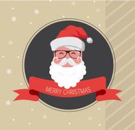 vintage card of hipster santa claus happy new year