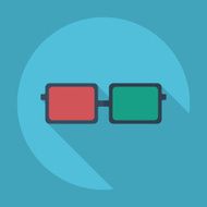 Flat modern design with shadow glasses N2