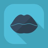 Flat modern design with shadow lips