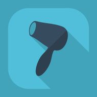 Flat modern design with shadow hairdryer