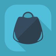 Flat modern design with shadow woman&#039;s handbag