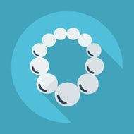 Flat modern design with shadow beads on a neck