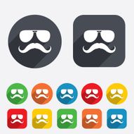Mustache and Glasses sign icon Hipster symbol N8