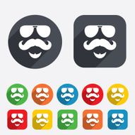 Mustache and Glasses sign icon Hipster symbol N10