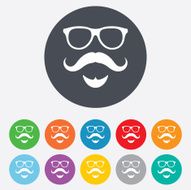 Mustache and Glasses sign icon Hipster symbol N14
