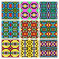 set of different seamless colored vintage geometric pattern N17