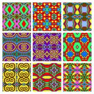 set of different seamless colored vintage geometric pattern N18