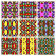 set of different seamless colored vintage geometric pattern N19