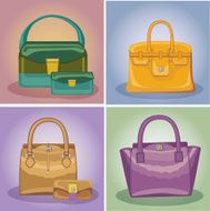 Coloured fashion women&#039;s handbags set