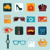 Set of fashion flat icons N62