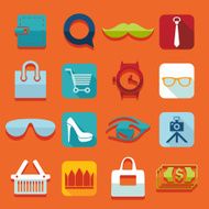 Set of fashion flat icons N63