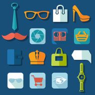 Set of fashion flat icons N64
