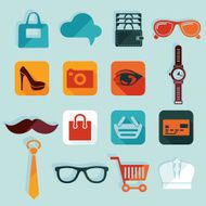 Set of fashion flat icons N65