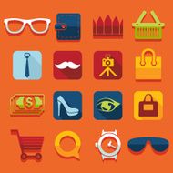 Set of fashion flat icons N66