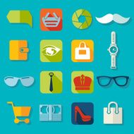 Set of fashion flat icons N67