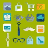 Set of fashion flat icons N68