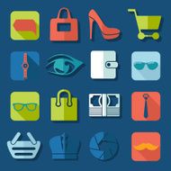 Set of fashion flat icons N69