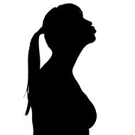 Vector silhouette of a woman N411
