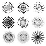 Black and White Abstract Psychedelic Art Background Vector Illu