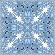 silk blue colour kerchief square pattern design