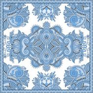 blue colour floral paisley bandanna Square ornament N2