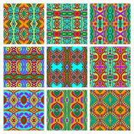 set of different seamless colored vintage geometric pattern N21