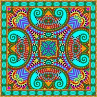 Traditional ornamental floral paisley bandanna Square ornament N19