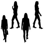 Vector silhouette of woman N42