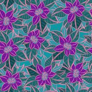 Vector Christmas Star Flower vintage seamless background