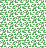 brown curly branches green leaves seamless pattern